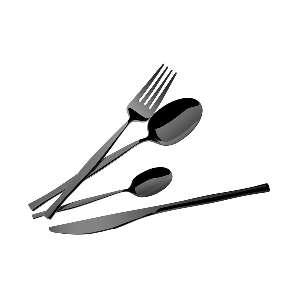 Berlinger Haus 24 teiliges Besteckset breit Matte Black Collection