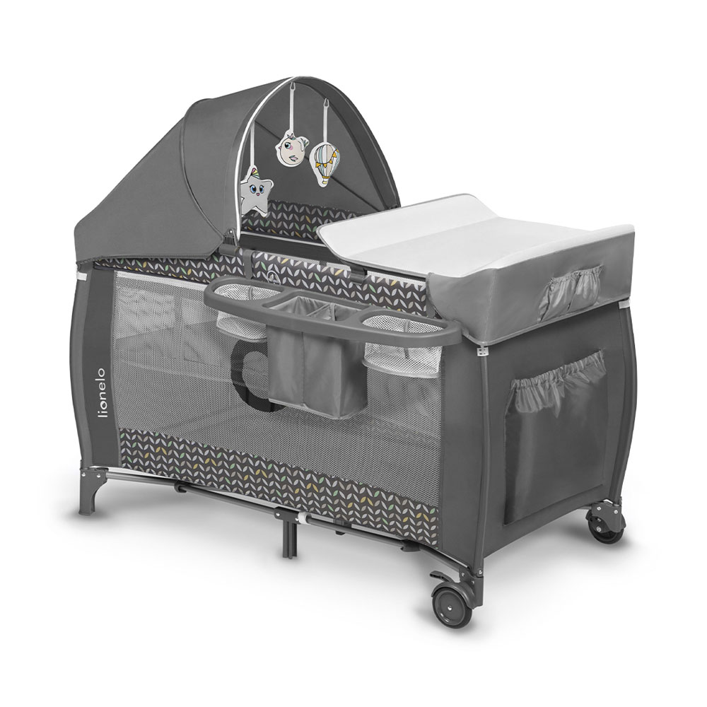 Lionelo Reisebettchen Sven Plus Grey Scandi 2in1