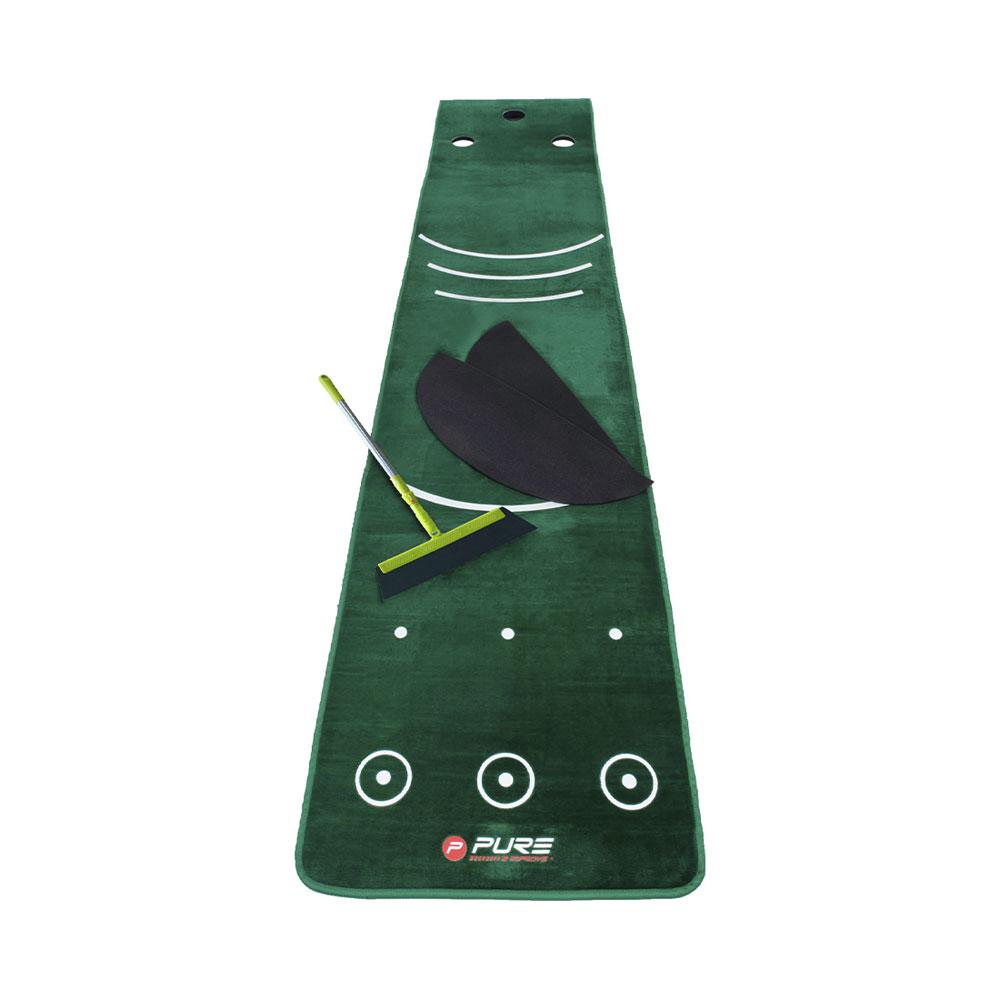 PURE2improve Puttingmatte mit Besen 70x335cm