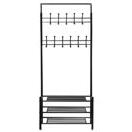 Garderobe mit 3 Schuhablagen schwarz Garderobe mit 3 Schuhablagen schwarz