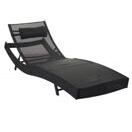 Liegestuhl Rattan Savannah ~ anthrazit Bezug schwarz