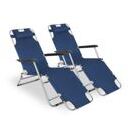 Liegestuhl Campingstuhl blau 2er Set