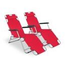 Liegestuhl Campingstuhl rot 2er Set