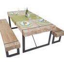 Esszimmertisch + 2x Sitzbank massiv ~ 200cm