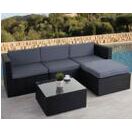 Rattan Lounge Flexi Garten Sitzgruppe (anthrazit / grau)