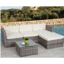 Rattan Lounge Flexi Garten Sitzgruppe ~ grau Polster creme Rattan Lounge Flexi Garten Sitzgruppe ~ grau Polster creme