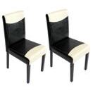 2x Esszimmerstuhl Littau ~ schwarz-creme dunkle Beine
