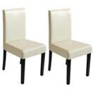 2x Esszimmerstuhl Littau ~ creme dunkle Beine