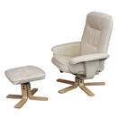 Fernsehsessel mit Hocker creme