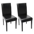 2x Esszimmerstuhl Littau ~ Leder schwarz dunkle Beine