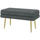 Sitzbank Samtoptik mit Stauraum 79.5x37.5x43cm Grau Sitzbank Samtoptik mit Stauraum 79.5x37.5x43cm Grau