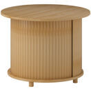 Couchtisch rund aus Bambus mit verstecktem Stauraum Ø60x45cm Natur