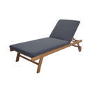 CONTINI Sonnenliege mit Kissen anthrazit Eucalyptus CONTINI Sonnenliege mit Kissen anthrazit Eucalyptus