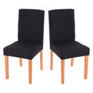 2x Esszimmerstuhl Littau ~ Textil schwarz helle Beine
