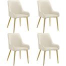 Polsterstuhl Avane, Samtoptik, Belastbarkeit 120 kg beige 4er Set