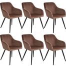 6er Set Stuhl Marilyn, braun/schwarz 6er Set Stuhl Marilyn, braun/schwarz