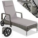 Rattan Sonnenliege grau/hellgrau Rattan Sonnenliege grau/hellgrau