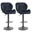 Barhocker 2er-Set drehbar höhenverstellbar Schwarz