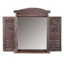 Spiegelfenster mit Fensterläden Shabby Chic ~ braun Spiegelfenster mit Fensterläden Shabby Chic ~ braun