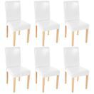 6x Esszimmerstuhl Littau Leder ~ weiss helle Beine