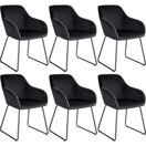 Esszimmerstuhl Jeane Samtoptik schwarz/schwarz 6er Set Esszimmerstuhl Jeane Samtoptik schwarz/schwarz 6er Set