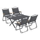 Camping Gartenmöbelset Caltagirone 5-tlg. Grau