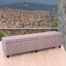 Sitzbank Truhe Kriens XXL Textil 180x45x45cm ~ grau