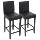 2x Barhocker Barstuhl Kunstleder schwarz, dunkle Füsse 2x Barhocker Barstuhl Kunstleder schwarz, dunkle Füsse
