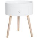 Couchtisch Beistelltisch mit Schublade Weiss-Natur Couchtisch Beistelltisch mit Schublade Weiss-Natur