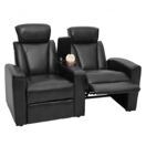 2er Kinosessel Fernsehsessel Soft Touch Kunstleder ~ schwarz