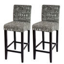 2er-Set Barhocker JAM-C33 Holz Schriftzug grau dunkle Beine 2er-Set Barhocker JAM-C33 Holz Schriftzug grau dunkle Beine