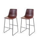 2er-Set Barhocker JAM-E54 Vintage Kunstleder braun