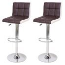 2er-Set Barhocker JAM-G87 höhenverstellbar Kunstleder braun-weiss Chromfuss