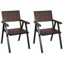 2er-Set Gartenstuhl Balkonstuhl Stuhl Outdoo Alu Gestell schwarz dunkelbraun