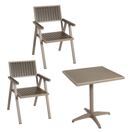 2er-Set Gartenstuhl + Gartentisch Gastro Outdoor Alu champagner grau 2er-Set Gartenstuhl + Gartentisch Gastro Outdoor Alu champagner grau