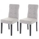 2x Esszimmerstuhl Stoff/Textil grau, dunkle Beine