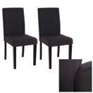 2x Esszimmerstuhl Littau ~ Textil schwarz dunkle Beine 2x Esszimmerstuhl Littau ~ Textil schwarz dunkle Beine