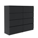 Kommode TALA 8 Schubladen 119 x 100 cm schwarz