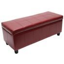 Sitzbank Aufbewahrung Kriens Leder 112x45x45cm ~ rot Sitzbank Aufbewahrung Kriens Leder 112x45x45cm ~ rot