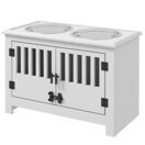 Futterstation 2L Schale Edelstahl für grosse Hunde Weiss