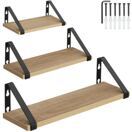 3 Hängeregale Cowell Industrial Holz hell, Eiche Sonoma