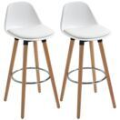 Barhocker 2er-Set Kunstleder 38,5x42,5x91cm Weiss