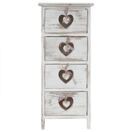 Shabby Kommode Forli 4 Schubladen mit Herzen