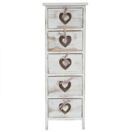 Shabby Kommode Forli 5 Schubladen mit Herzen