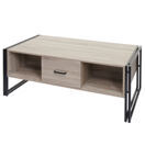 Couchtisch Wohnzimmertisch 45x110x60cm Metall Eiche-Optik Couchtisch Wohnzimmertisch 45x110x60cm Metall Eiche-Optik