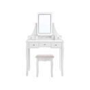Schminktisch Frisiertisch mit LED und Hocker Weiss