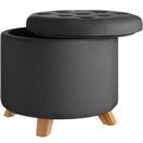Sitzhocker Suna in Leinenoptik 150kg mit Stauraum - dunkelgrau Sitzhocker Suna in Leinenoptik 150kg mit Stauraum - dunkelgrau