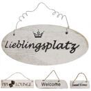 4er Set Wandschild Dekoschild Holzschild ~ weiss