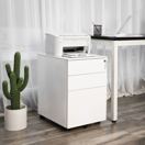 SONGMICS Rollcontainer 3 Schubladen weiss