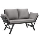 Rattan-Loungesofa Sintra hellgrau/schwarz Rattan-Loungesofa Sintra hellgrau/schwarz